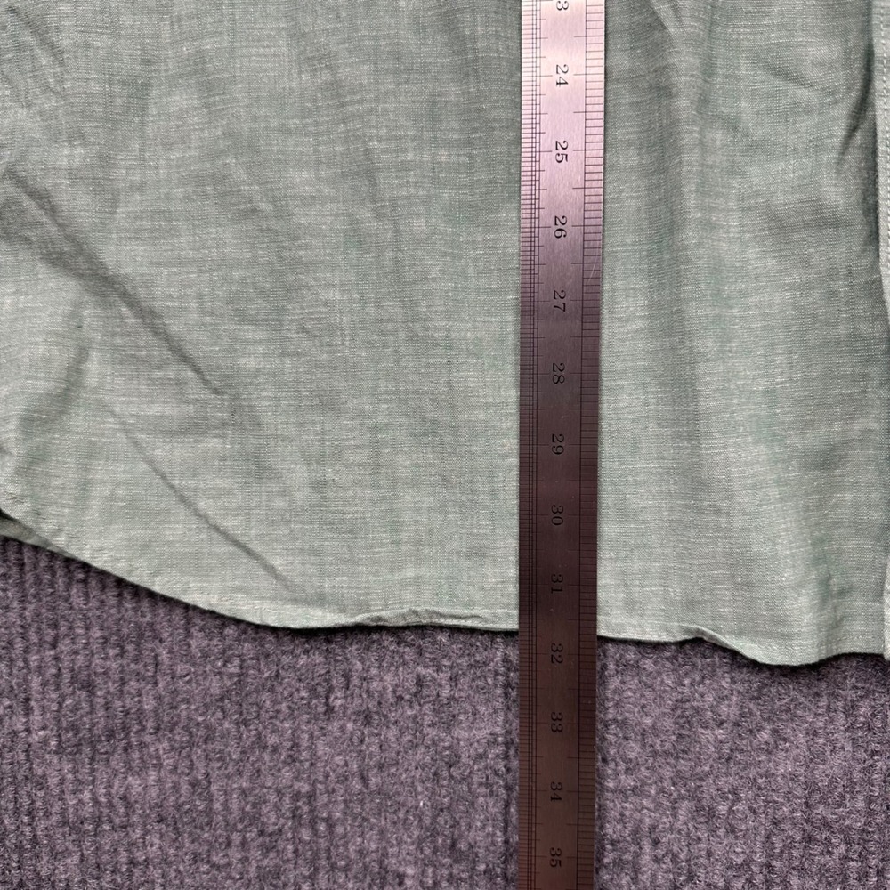 LL Bean Short Sleeve Button Down Shirt Mens XXL Traditional Fit Sage Green - Picture 9 of 9